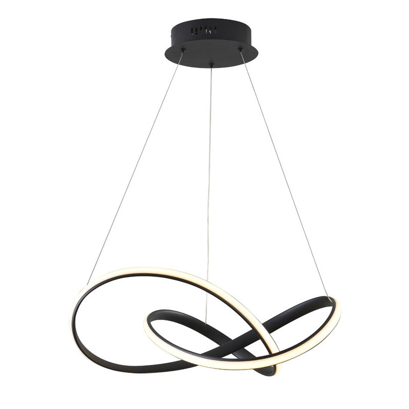 Black LED Chandelier – Modern Aluminum Ring Pendant Light