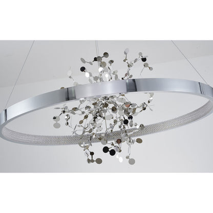 Ring LED Chandelier with Mirror Gold Sparkle