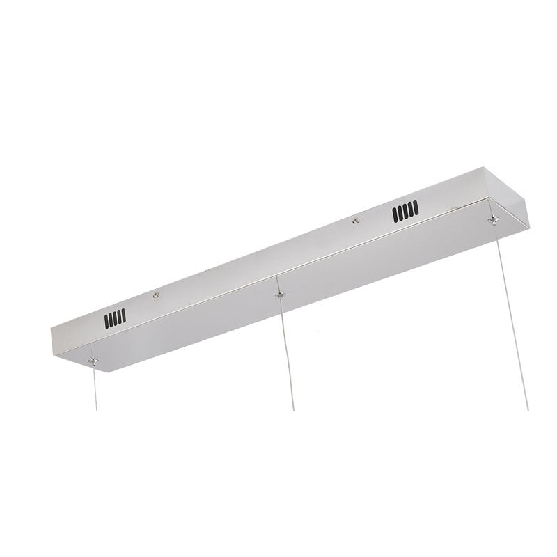 Chrome Linear LED Chandelier With Clear Crystals