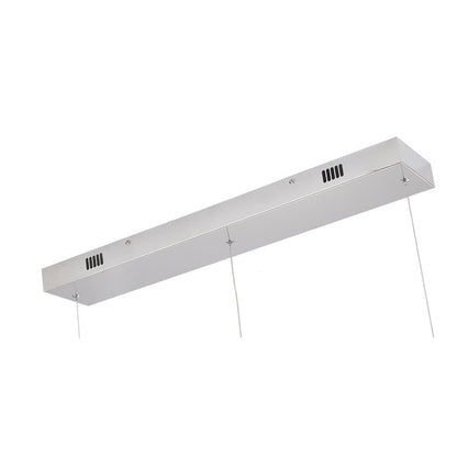 Chrome Linear LED Chandelier With Clear Crystals