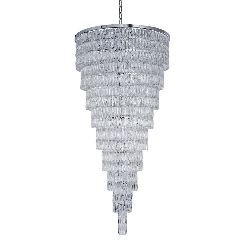Nine Tier Chandelier With Clear Hanging Crystals