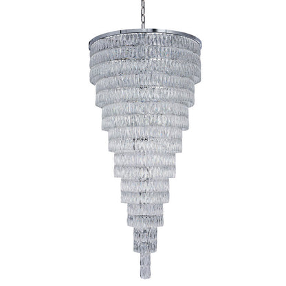 Nine Tier Chandelier With Clear Hanging Crystals