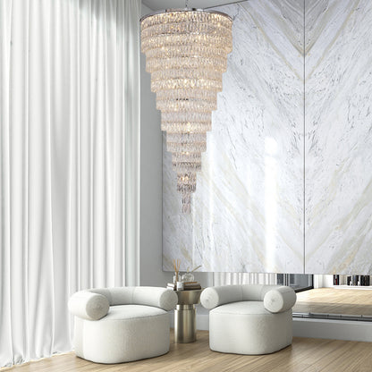 Nine Tier Chandelier With Clear Hanging Crystals