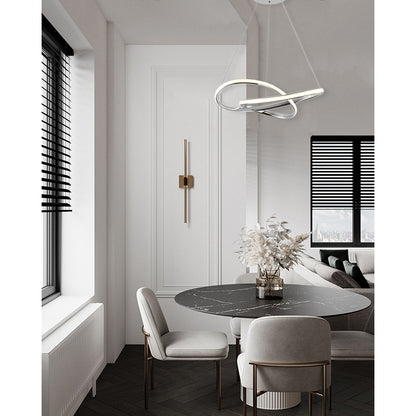 Black LED Chandelier – Modern Aluminum Ring Pendant Light