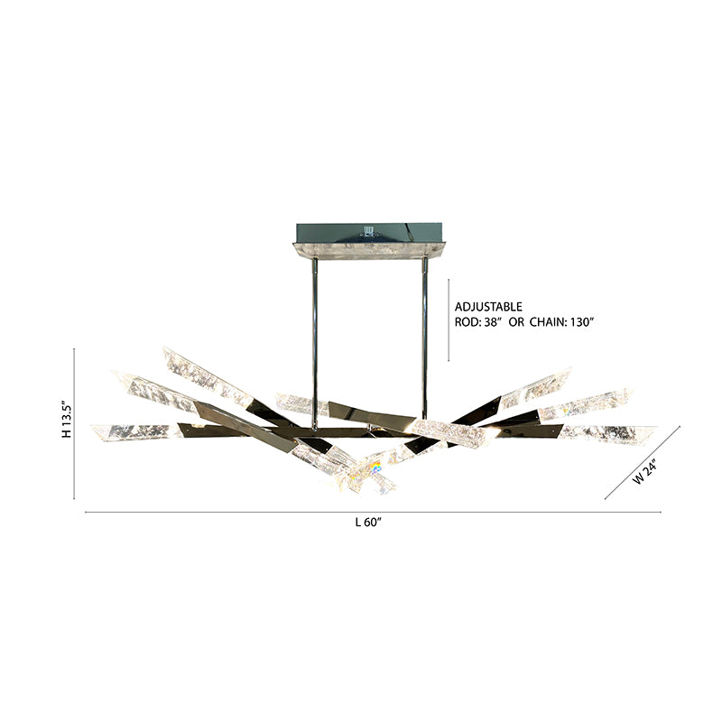 LED Chandelier With Clear Snowflake Crystals