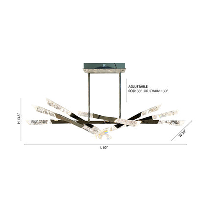 LED Chandelier With Clear Snowflake Crystals