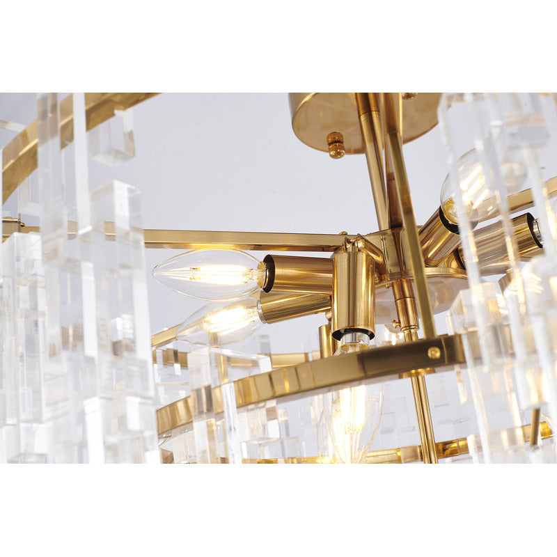 Antique Bronze Metal Frame Chandelier
