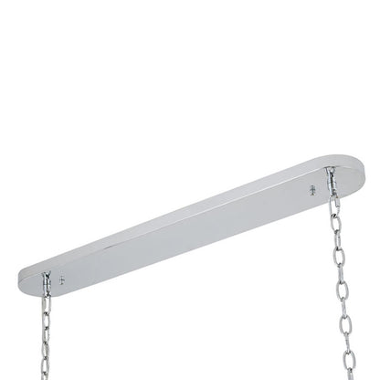 Oval Chandelier With Clear Hanging Crystals