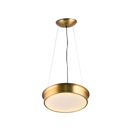 Copper LED Drum Chandelier – 16" Modern Steel &amp; Acrylic Pendant Light