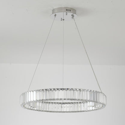 Clear Crystal Halo Chandelier With Chrome/Gold Hardware