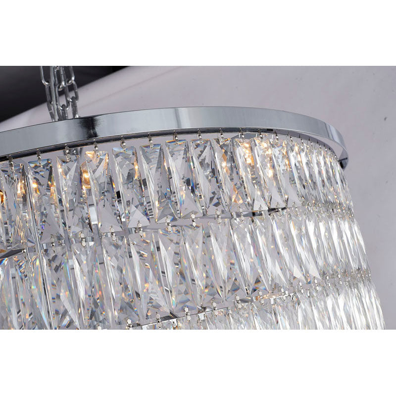 Nine Tier Chandelier With Clear Hanging Crystals