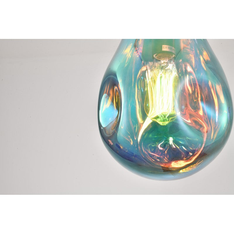 Dented Amber Jar Glass Pendant Light
