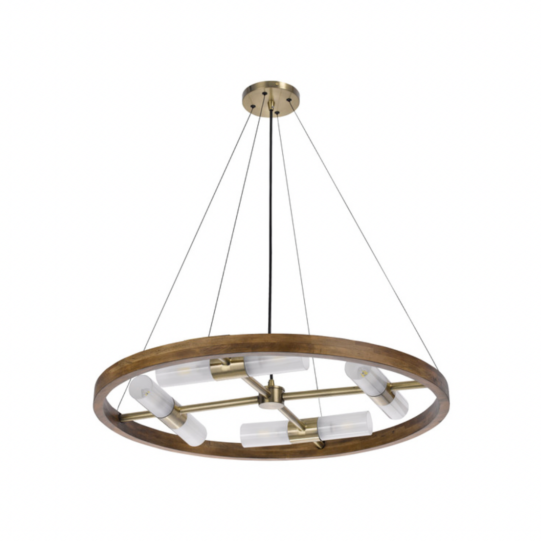 Wood & Brass Chandelier