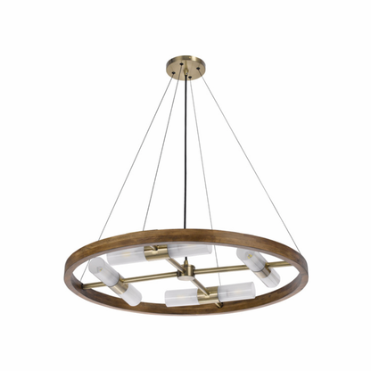 Wood & Brass Chandelier
