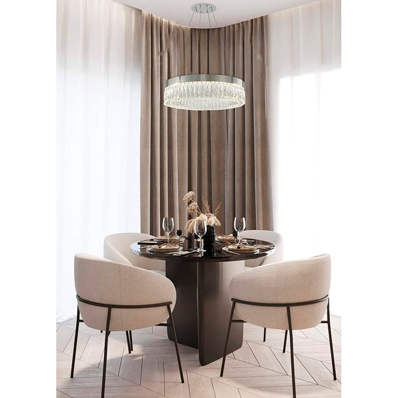 LED Chandelier with Hanging Crystals