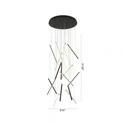 Satin Black LED Chandelier