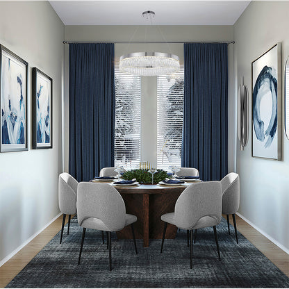 Chrome LED Chandelier with Hanging Crystals