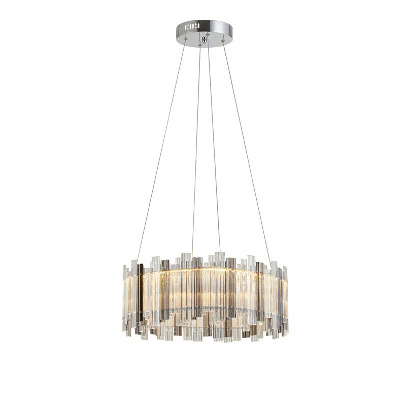 Round Clear & Smoke Glass LED Chandelier