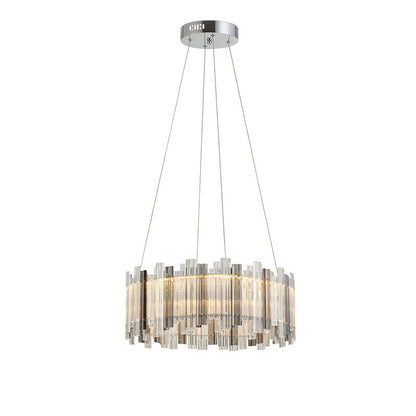 Round Clear & Smoke Glass LED Chandelier