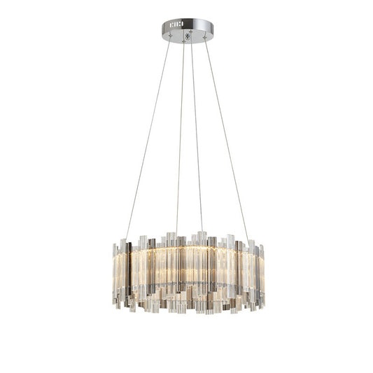 Round Clear & Smoke Glass LED Chandelier