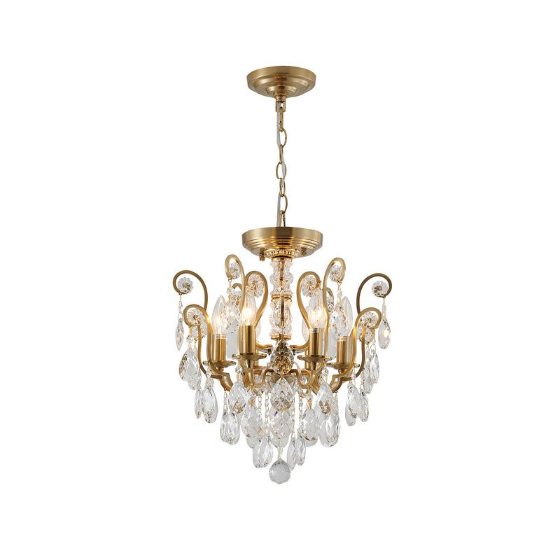 Clear Hanging Crystals with Metal Frame Chandelier