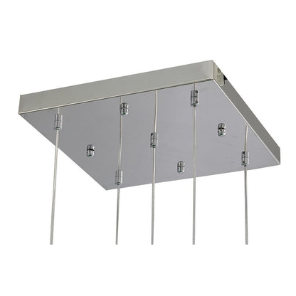 Flushed Chrome/Black Frame Chandelier