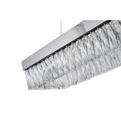 Chrome LED Chandelier with Hanging Crystals