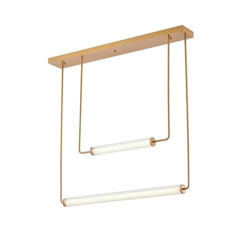 Modern Brass Cylinder Shade LED Chandelier