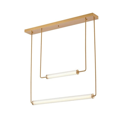 Modern Brass Cylinder Shade LED Chandelier