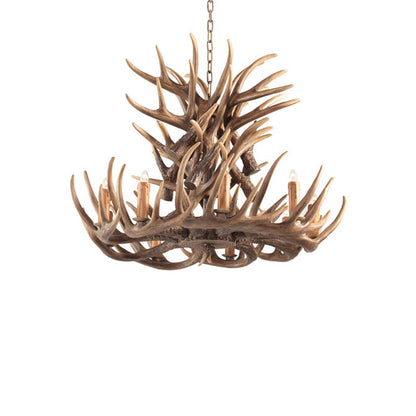 Modern 9-Light Antler Chandelier