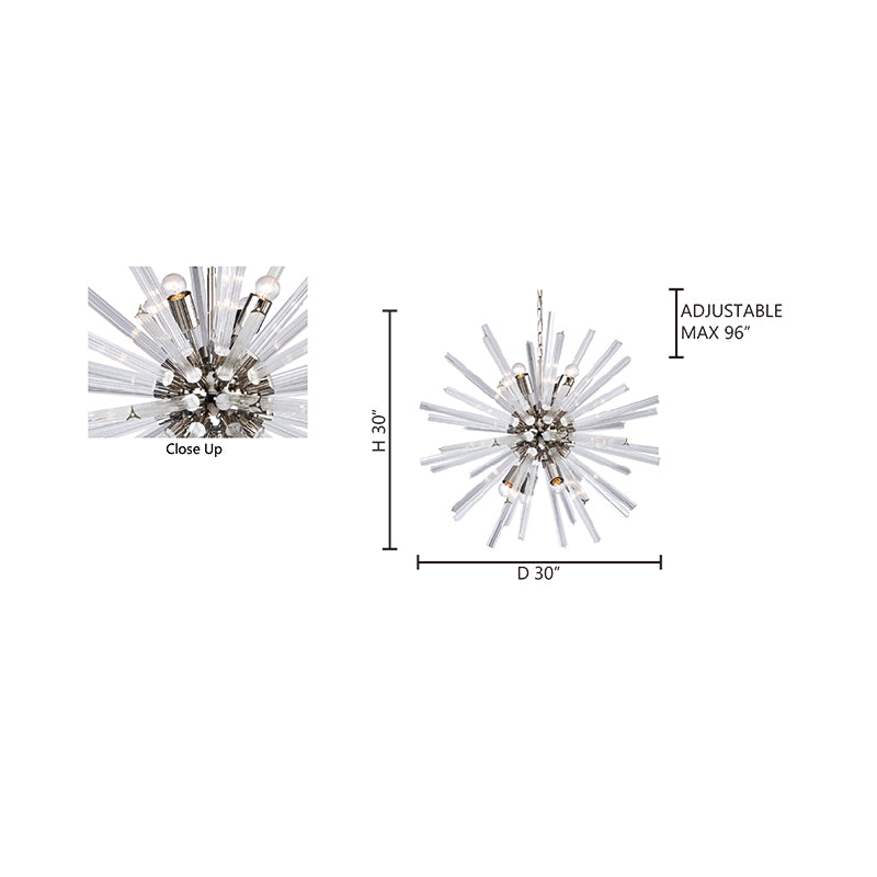 Clear Glass Spike Chandelier