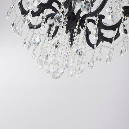 Satin Black 10-Light Crystal Chandelier