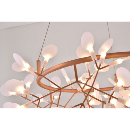 Round LED Leaf Petal Chandelier