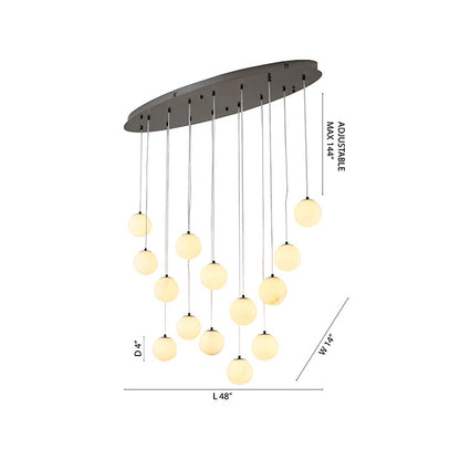 Black Chandelier With Alabaster Pendants