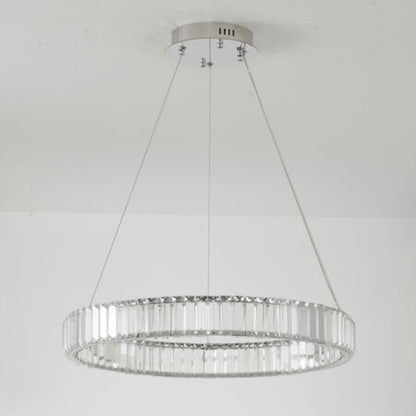 Clear Crystal Halo Chandelier With Chrome/Gold Hardware