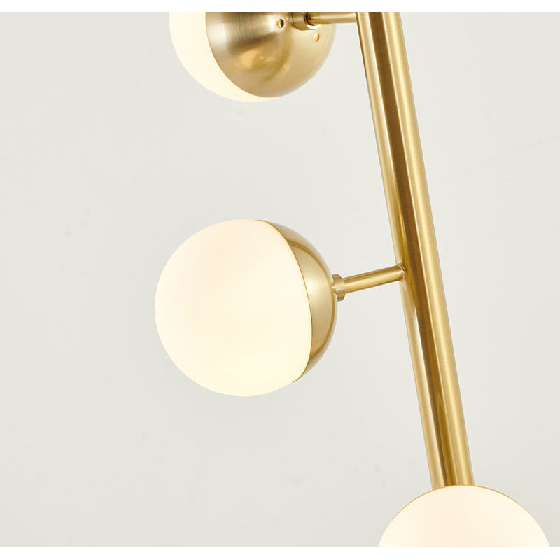 Brass Floor Lamp With White Glass Shade