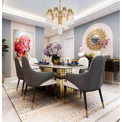 Transitional LED Light Gold Chandelier