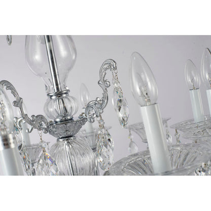 Chrome Chandelier With CLEAR Hanging Crystals