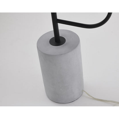 Matte Black Floor Lamp with Concrete Base