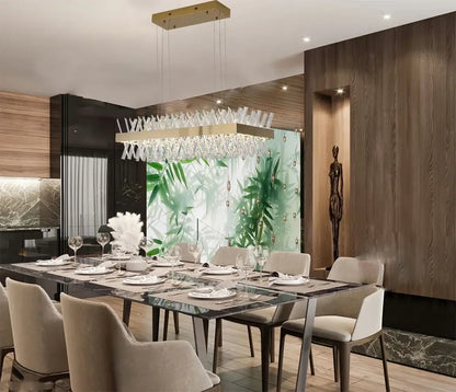 Dimmable Gold Metal LED Chandelier, Rectangular Design
by Bethel International