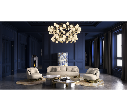 Opelia Calacatta Marble & Gold Center Table
