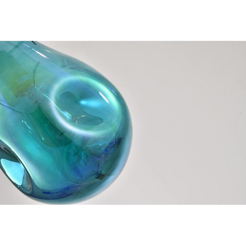 Dented Amber Jar Glass Pendant Light