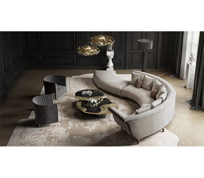 Ophelia Portoro Marble & Gold Center Table