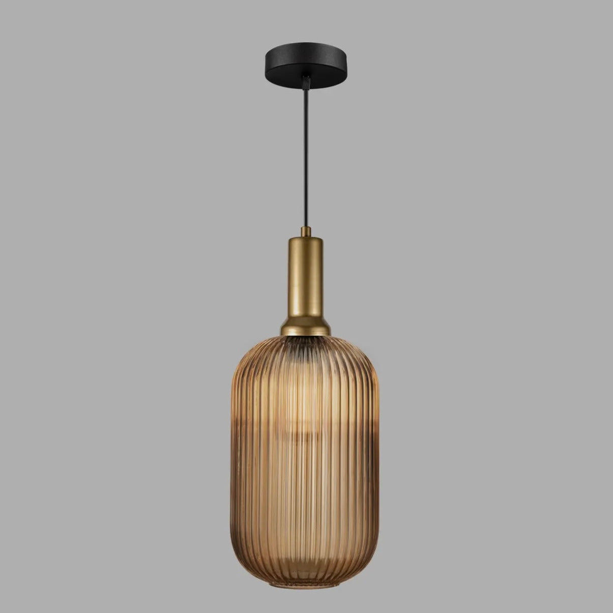 White Ribbed Glass Pendant