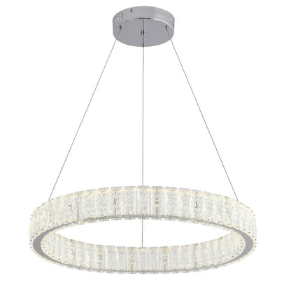 Clear Spotted Crystal Halo Ring Chandelier