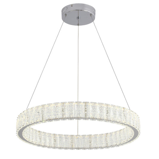 Clear Spotted Crystal Halo Ring Chandelier