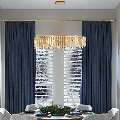 Gold Chandelier With Clear Hanging Crystal Beads