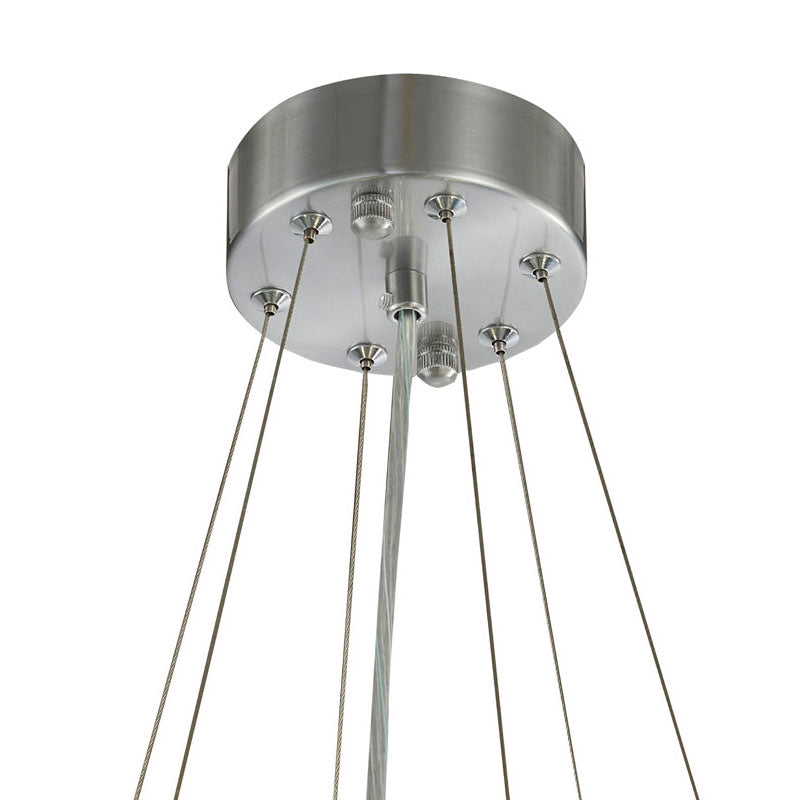 Hairline Chandelier With Clear Hanging Crystals