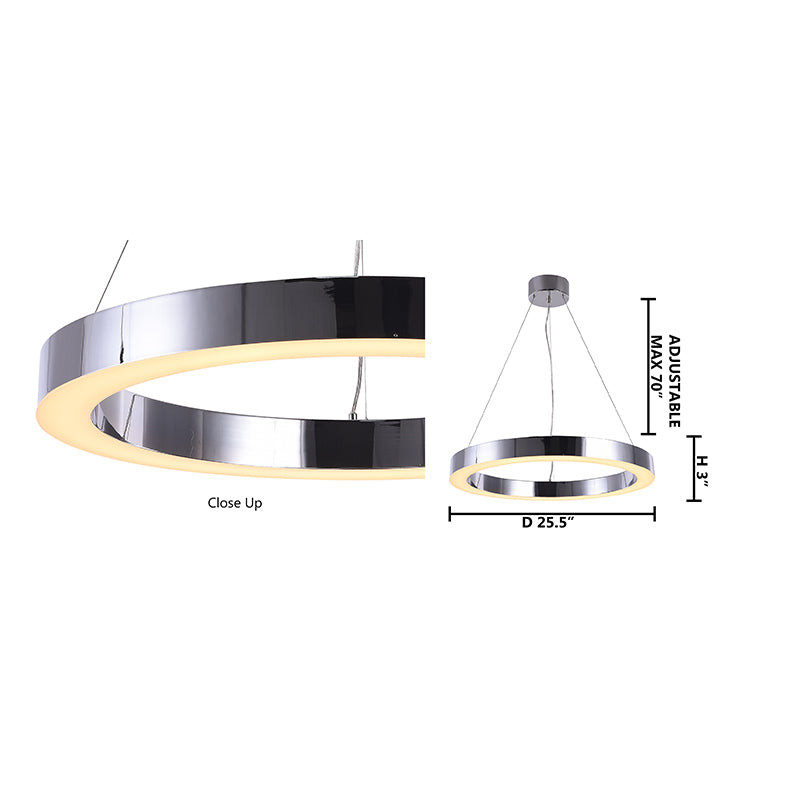 Halo Ring Led Chandelier With A White Acrylic Diffuser