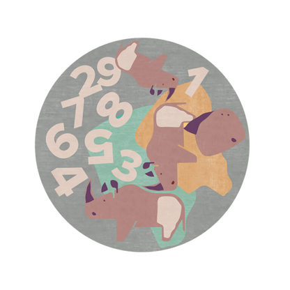 Rhino's Troupe Round Rug
